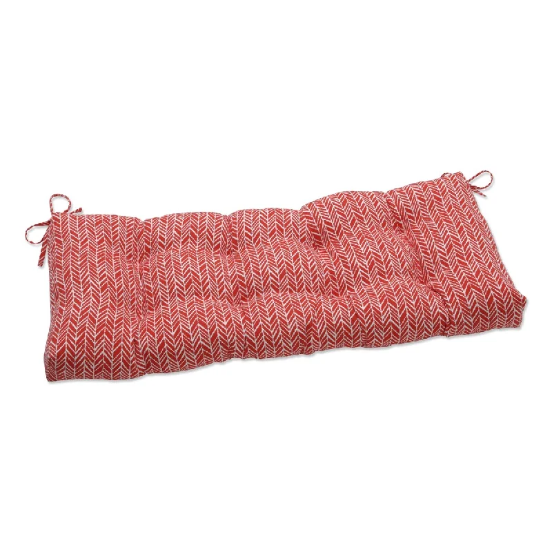 Early Access Pillow Perfect Outdoor Herringbone Tomato Blown Bench Cushion