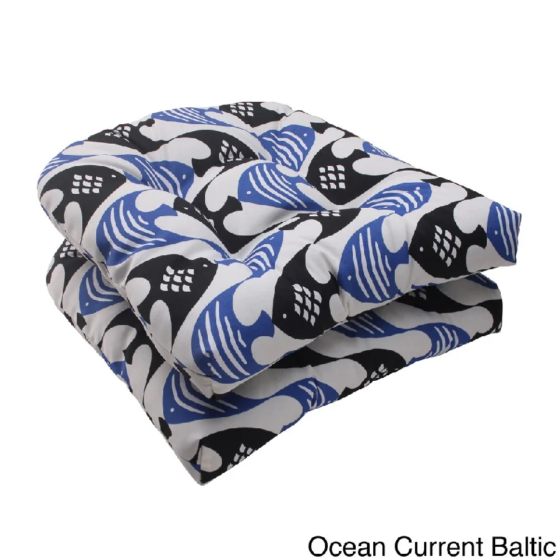 YEAR-End Clearance Pillow Perfect Outdoor Ocean Current Wicker Seat Cushions (Set of 2) YEAR-End Clearance Pillow Perfect Outdoor Ocean Current Wicker Seat Cushions (Set of 2)