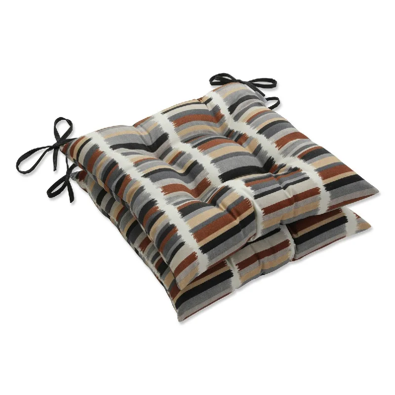 Anniversary Sale Pillow Perfect Outdoor Solar Stripe Ebony Tufted Seat Cushions - 18.5 X 19 X 5 - 18.5 X 19 X 5 Anniversary Sale Pillow Perfect Outdoor Solar Stripe Ebony Tufted Seat Cushions - 18.5 X 19 X 5 - 18.5 X 19 X 5