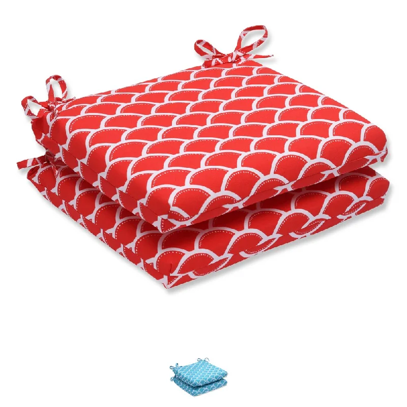 Act Now Pillow Perfect Outdoor Sunny Squared Corners Seat Cushion (Set of 2)