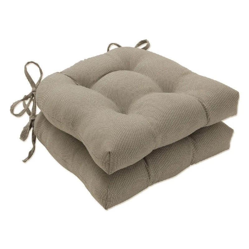 Limited Quantity Pillow Perfect Outdoor Tweed Gray Deluxe Tufted Chairpad (Set of 2) - 17 X 17.5 X 4 - 17 X 17.5 X 4 Limited Quantity Pillow Perfect Outdoor Tweed Gray Deluxe Tufted Chairpad (Set of 2) - 17 X 17.5 X 4 - 17 X 17.5 X 4