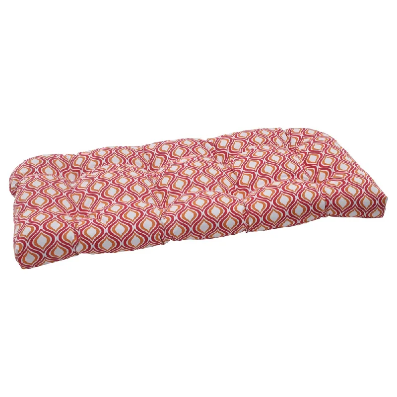 Exclusive Deal Pillow Perfect Zinger Polyester Pink/ Orange Wicker Outdoor Loveseat Cushion