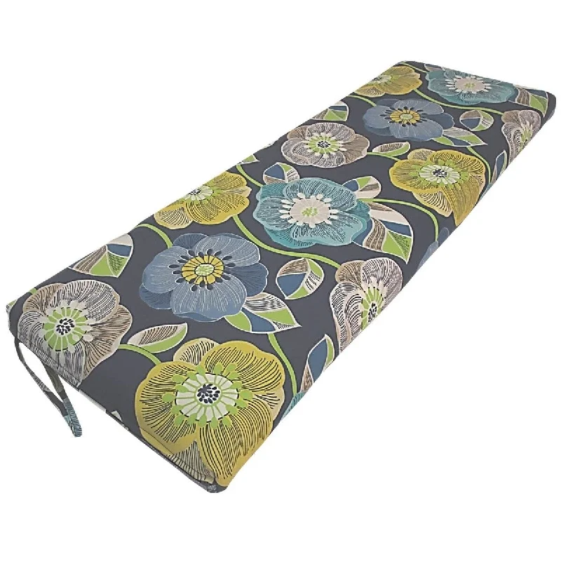 Poppies Navy Indoor/Outdoor Bench Cushion