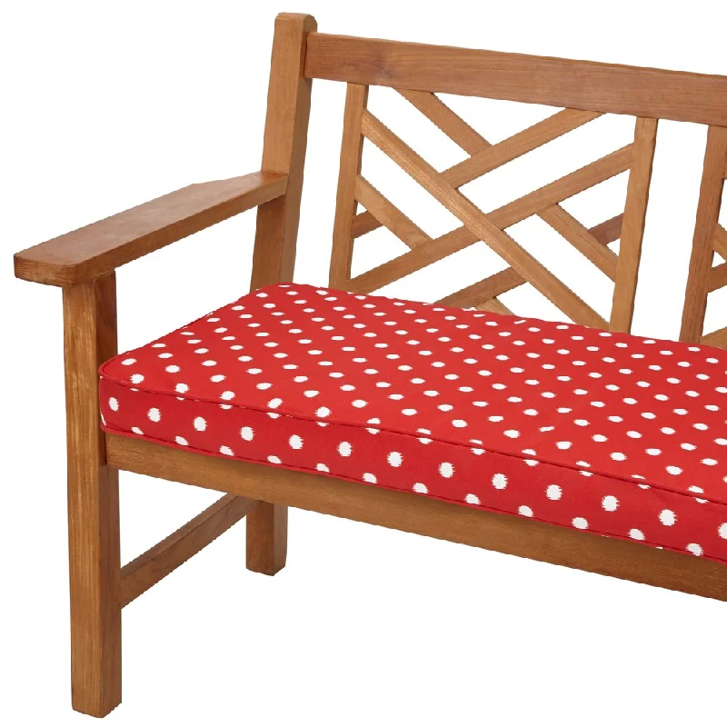 Red Dots 48-inch Indoor/ Outdoor Corded Bench Cushion