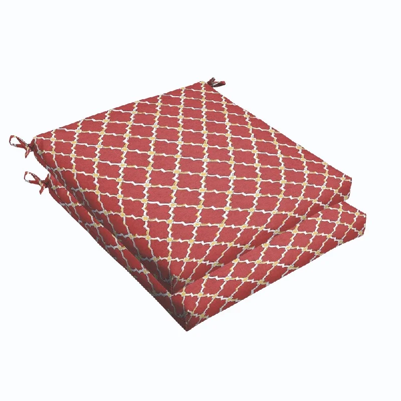 Red Gold Berry 19 x 2.5-inch Chair Cushion - Bristol (Set of 2)