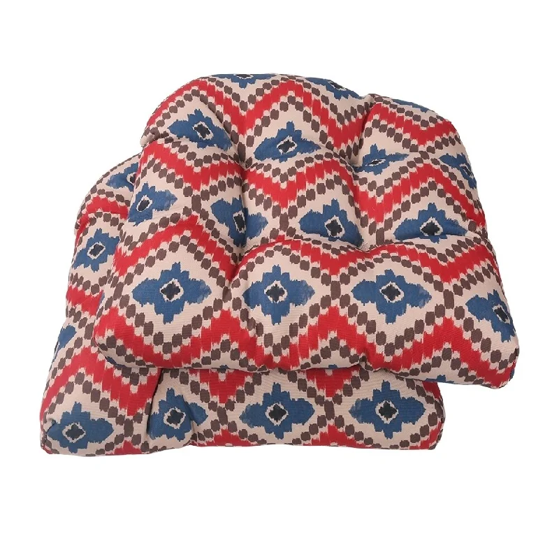 Mega Sale Red Ikat Dining Chair Cushion (Set of 2) by Havenside Home - N/A