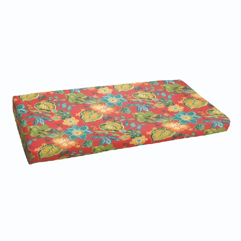 Red Tropical Indoor/ Outdoor Bristol Bench Cushion