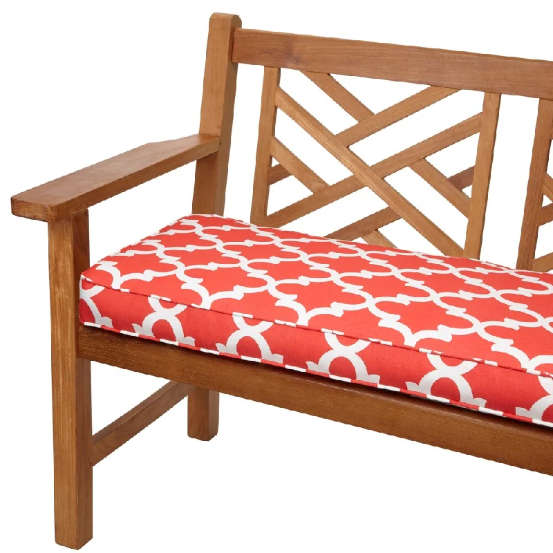 Scalloped Coral 60-inch Indoor/ Outdoor Corded Bench Cushion