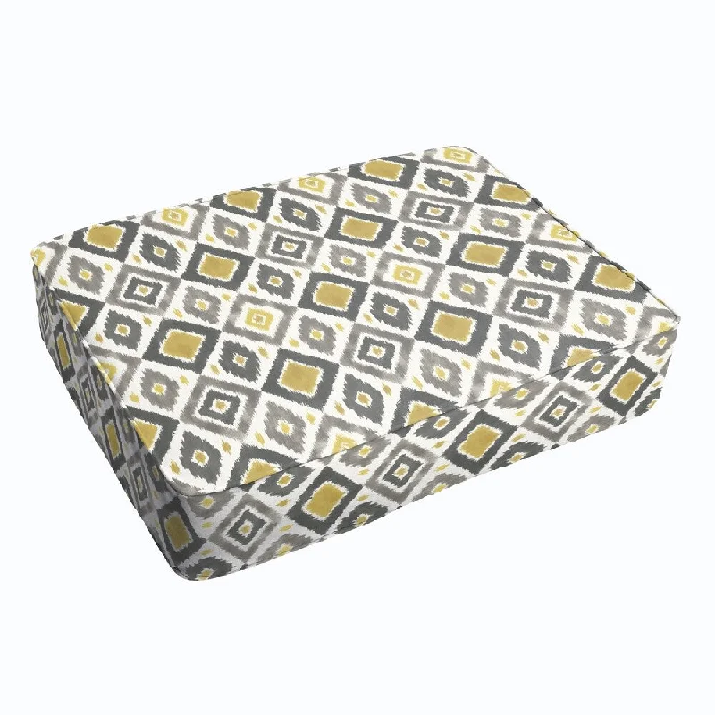 Selena Grey/ Gold Diamonds 18 x 29-inch Indoor/ Outdoor Corded Edge Floor Cushion