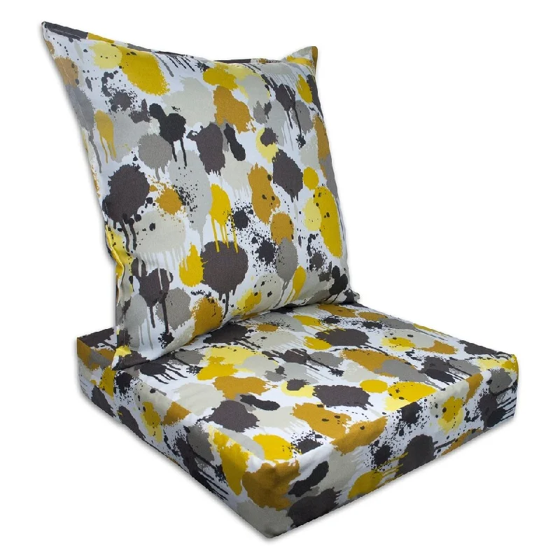 Exclusive Offers Sherry Kline Paintdrip Outdoor Deepseat and Backseat Replacement Cushions - 23x22x7/23x22x5