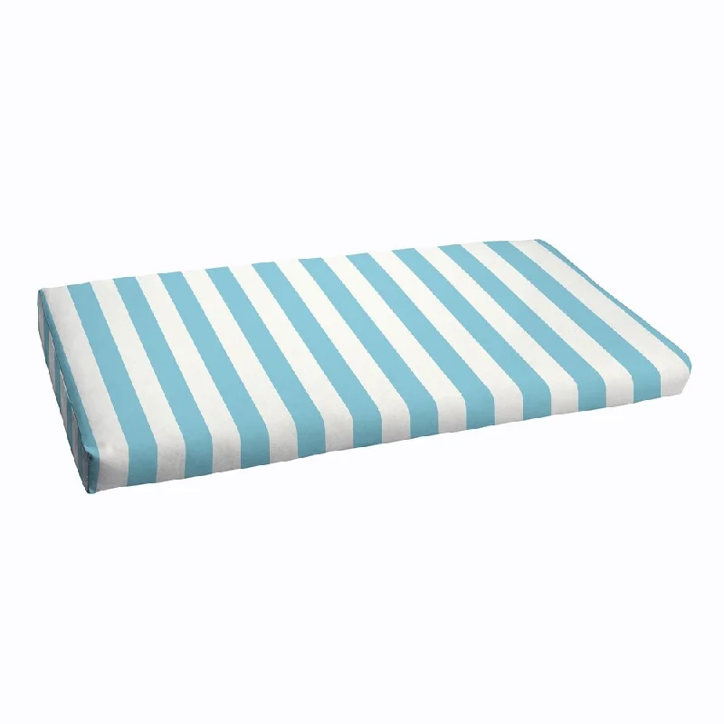 Sloane Aqua Stripe Indoor/ Outdoor Bench Cushion