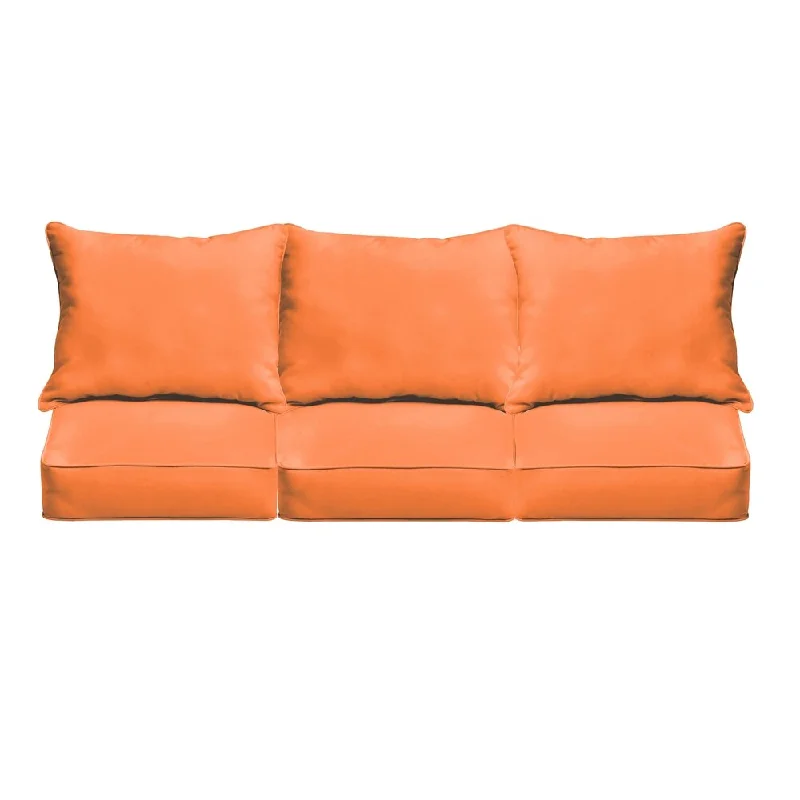 Sloane Bright Orange Indoor/ Outdoor Corded Sofa Cushion Set