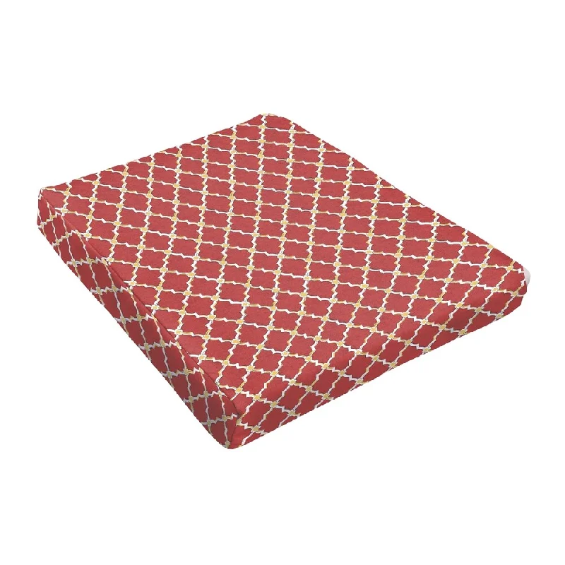 Sloane Red Gold Berry Outdoor Tapered Chair Cushion