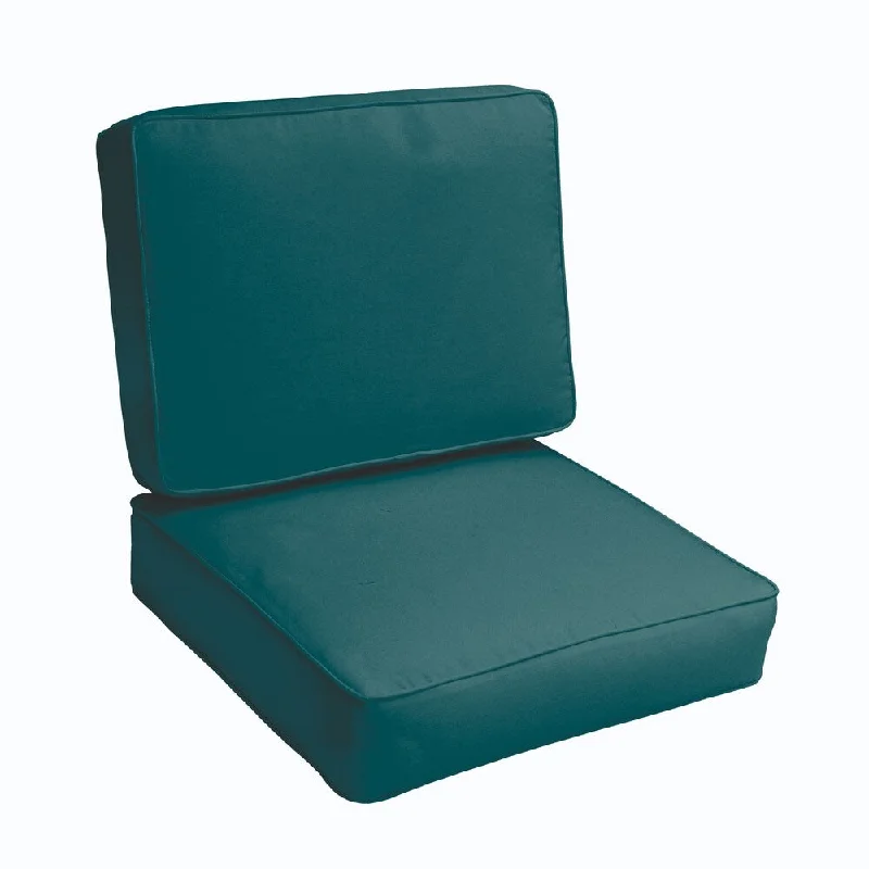 Sloane Teal 23-inch Indoor/ Outdoor Corded Chair Cushion Set