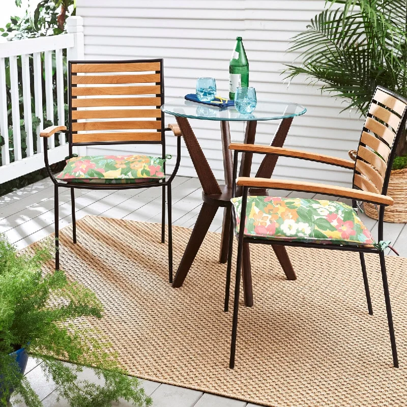 Sorra Home Outdoor Corded Chair Pad Set of 2