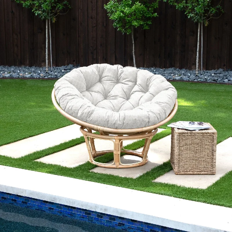 Sorra Home Sunbrella Textured White Indoor/Outdoor Papasan Cushion