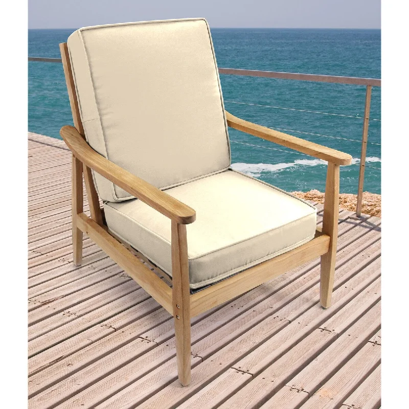 Sunbrella 22" x 45" Beige Solid Outdoor Deep Seat Chair Cushion Set with Ties - 45'' L x 22'' W x 4'' H