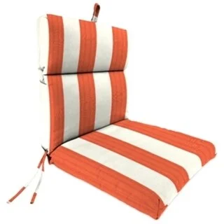 Sunbrella 22" x 45" Red Stripe Outdoor Deep Seat Chair Cushion Set with Ties - 44'' L x 22'' W x 4'' H