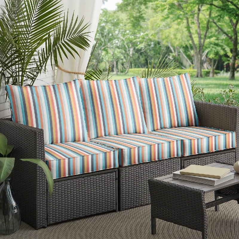 Sunbrella Indoor/Outdoor Surround Sunrise Sofa Pillow and Cushion Set - 23" x 25" x 5"