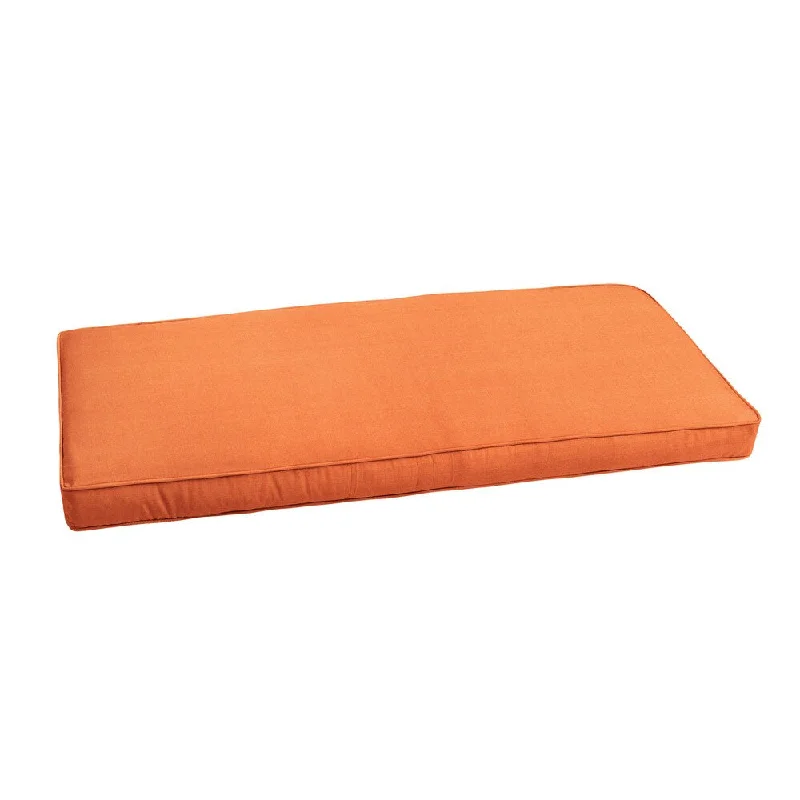 Sunbrella Tangerine Orange Indoor/ Outdoor Bench Cushion 55" to 60"