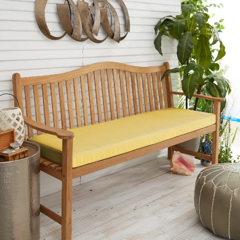 Sunbrella Textured Yellow Indoor/Outdoor Bench Cushion - 48 in W x 19 in D