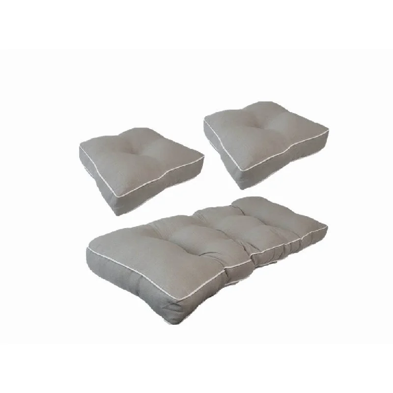 Suntastic Indoor/ Outdoor Light Grey Textured Settee and Seat Cushions (Set of 3)