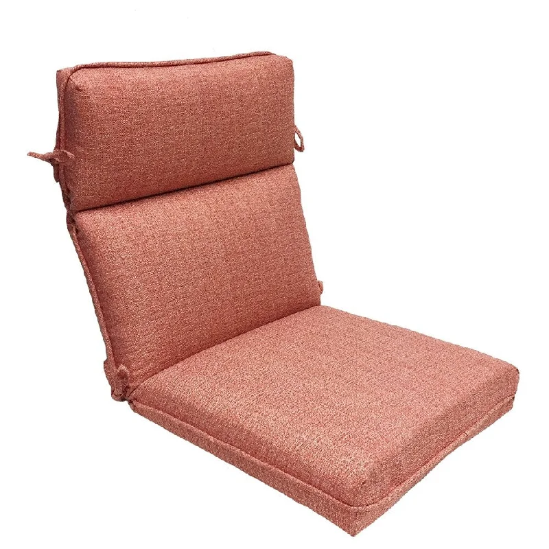 Suntastic O'Fiddlestix Coral Indoor/ Outdoor High Back Chair Cushion