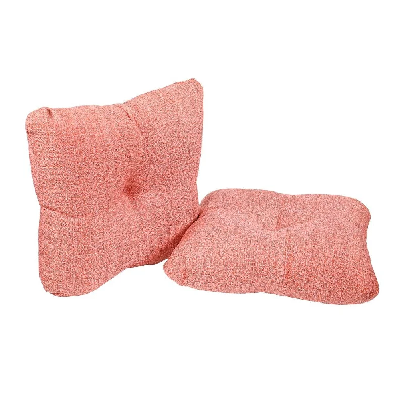 Suntastic O'Fiddlestix Coral Indoor/ Outdoor Wicker Chair Cushions (Set of 2)