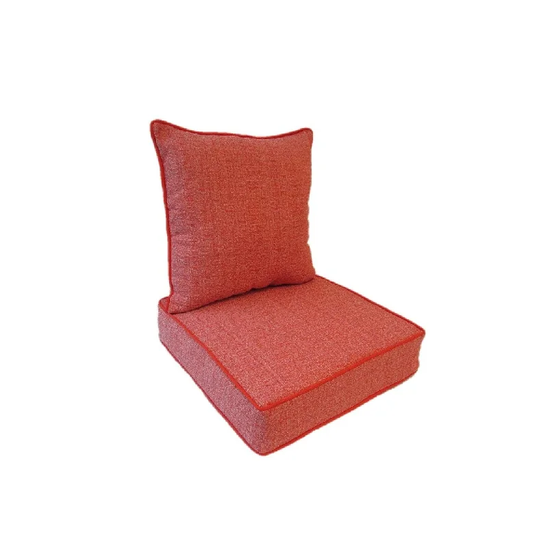 Suntastic O'Fiddlestix Indoor/ Outdoor Coral Deep Seat and Back Cushions