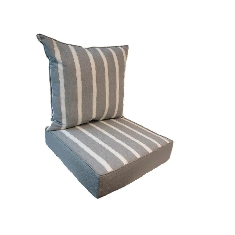 Suntastic Sunboat Stripe Outdoor Deep Seat Cushion Set