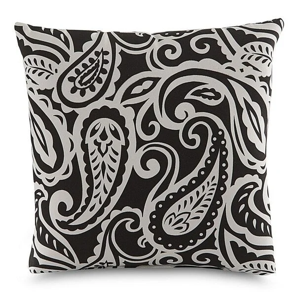 Stock Up and Save Terrasol Sassafras Black Outdoor Throw Pillow.