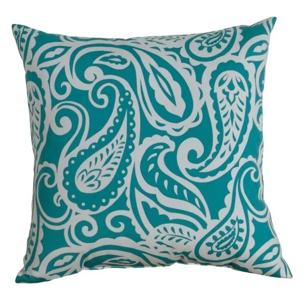 Huge Discounts Terrasol Sassafras Teal Outdoor Throw Pillow.