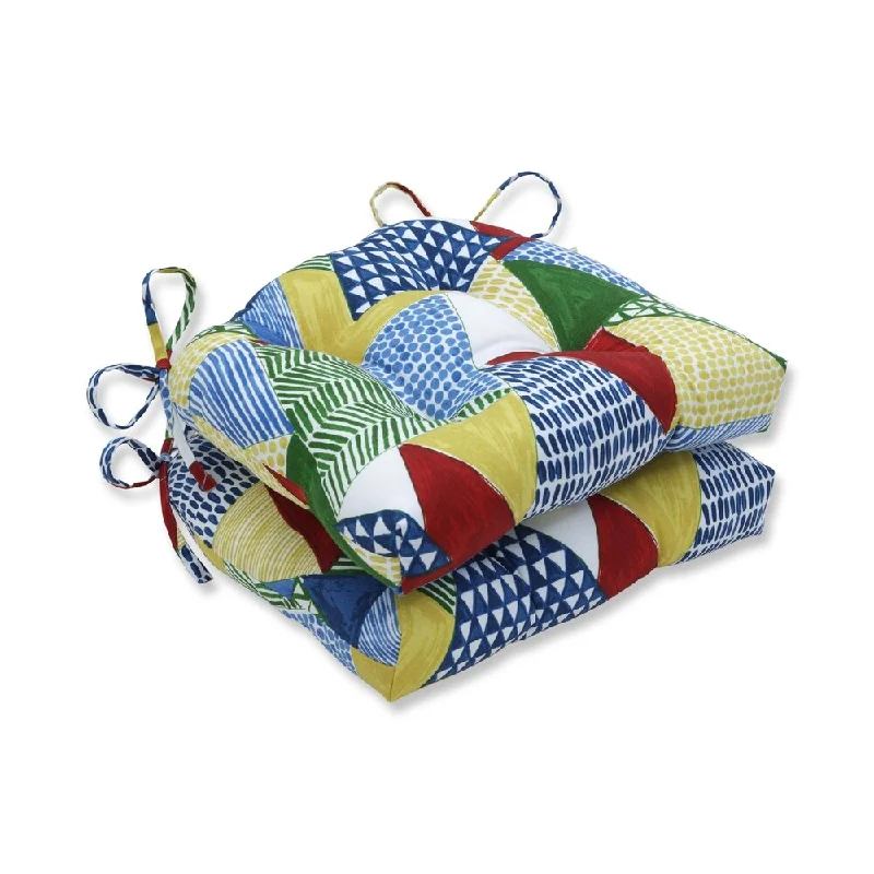 Can't Be Beat Tribune Geometric Reversible Chair Pad (Set of 2)