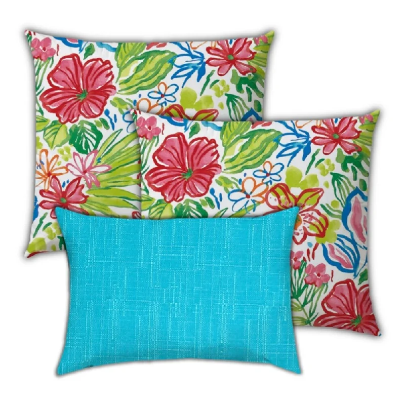 New Markdowns Tropical Waters Indoor/Outdoor, Zippered Pillow Cover, Set of 2 Large & 1 Lumbar, Red, Brick, Green New Markdowns Tropical Waters Indoor/Outdoor, Zippered Pillow Cover, Set of 2 Large & 1 Lumbar, Red, Brick, Green