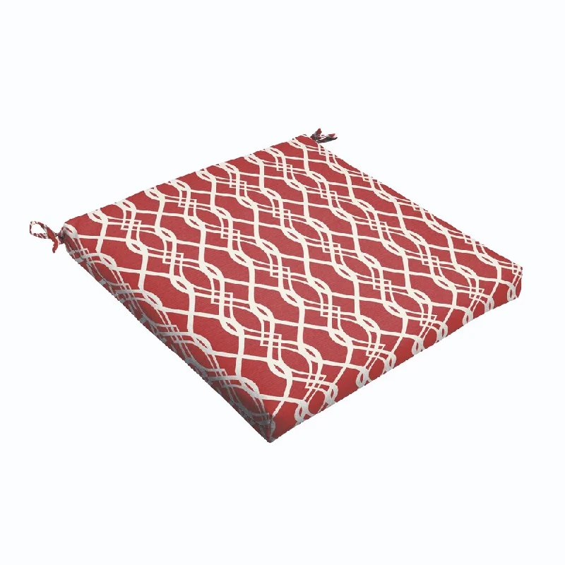 Wavy Red 20 x 2.5-inch Chair Cushion - Bristol