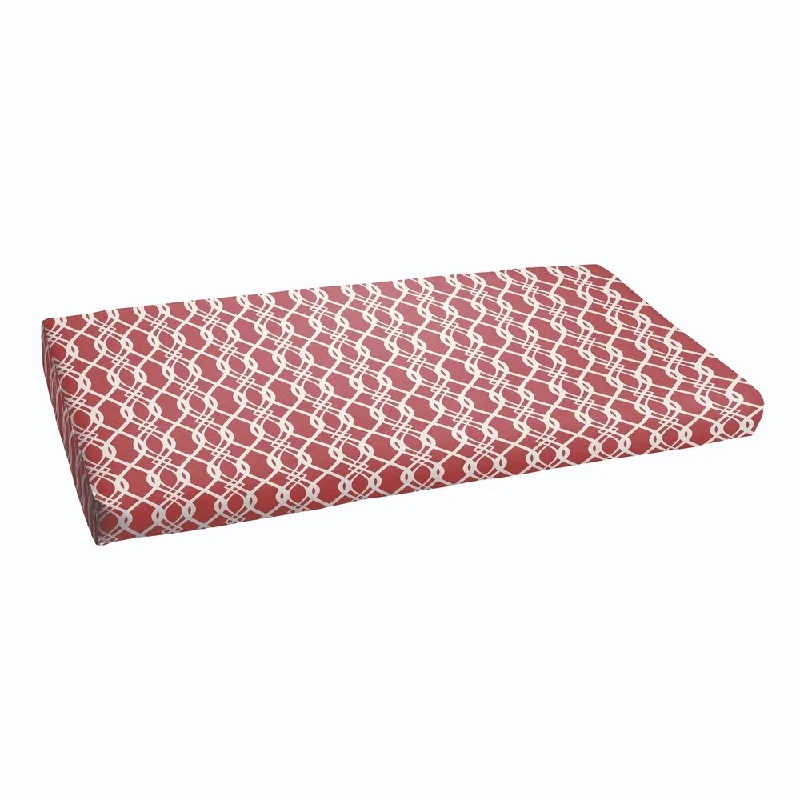 Wavy Red Indoor/ Outdoor Bristol Bench Cushion