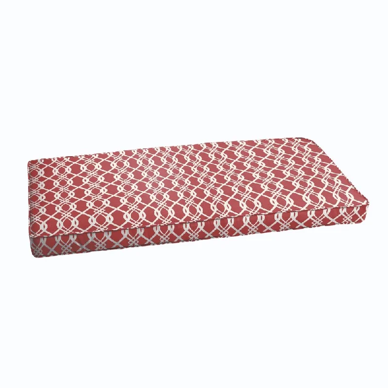 Wavy Red Indoor/ Outdoor Corded Bench Cushion