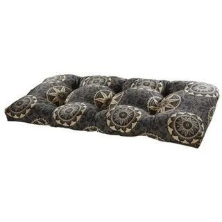 Take Advantage Whirlwind Black Outdoor Settee Cushion