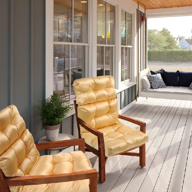 Incredible Offers Yellow Sheen High-back Chair Cushion by Havenside Home - N/A