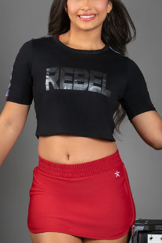 Bonus Savings Cropped Tee in Plaid Pop