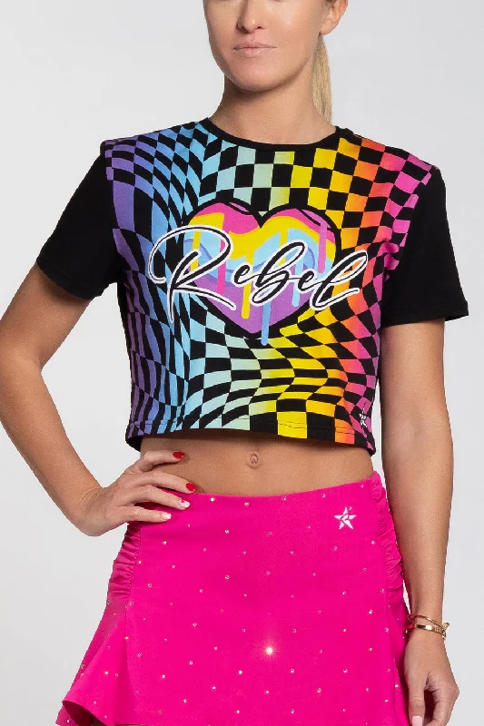 Cropped Tee in Rainbow Crush