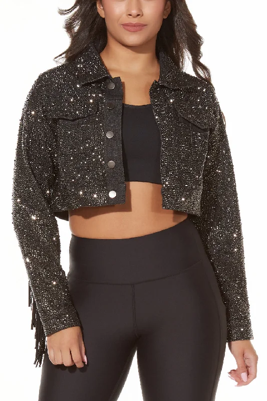 Early Bird Discount Dazzle Dream Crystal Couture Denim Jacket - Special Order