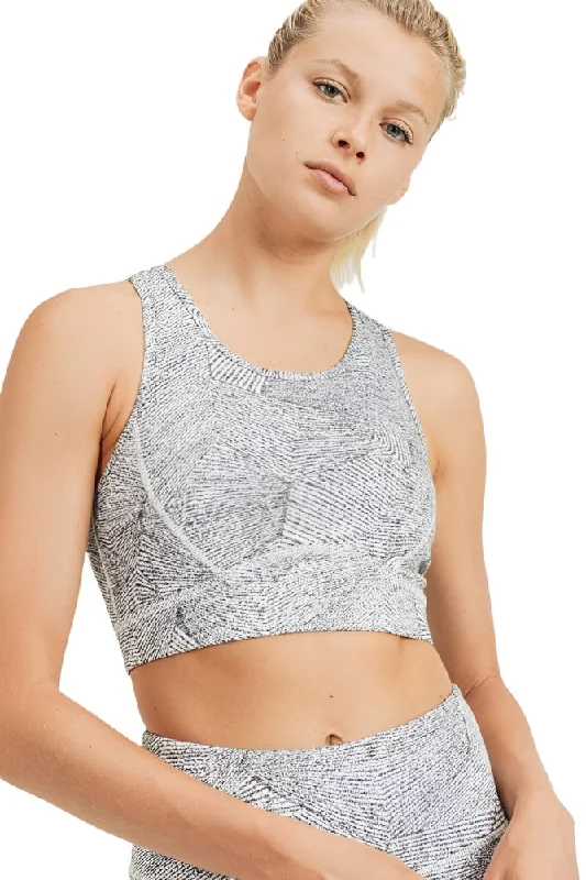 Amazing Deals Mono B Black and White Jacquard Pattern Bra AT8058