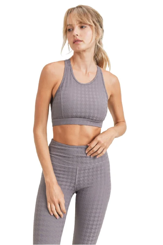 Early Access Mono B Houndstooth Jacquard TACTEL® Sports Bra AT8042