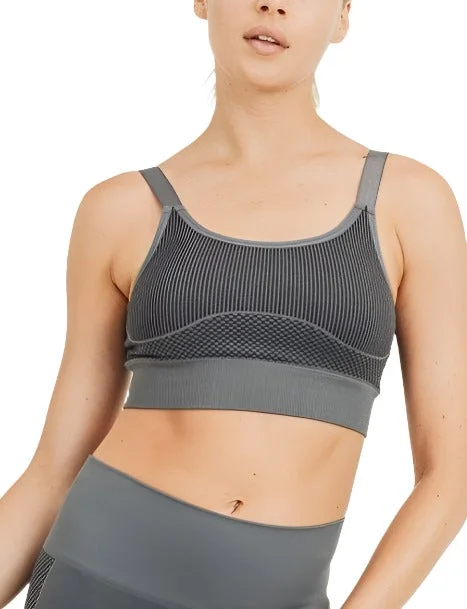 YEAR-End Sale Mono B Seamless Mermaid Bra AT2777 Charcoal