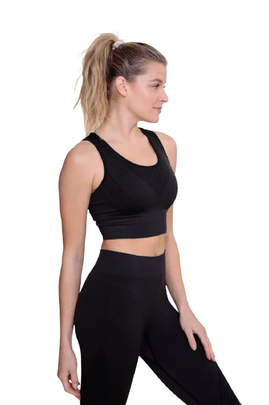 Last Chance Mono B Seamless Striped Racer Back Bra Top AT-A0890