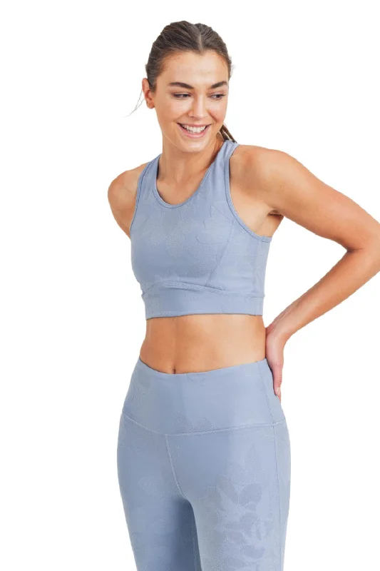 Price Meltdown Mono B Textured Flower Jacquard TACTEL® Sports Bra AT8077