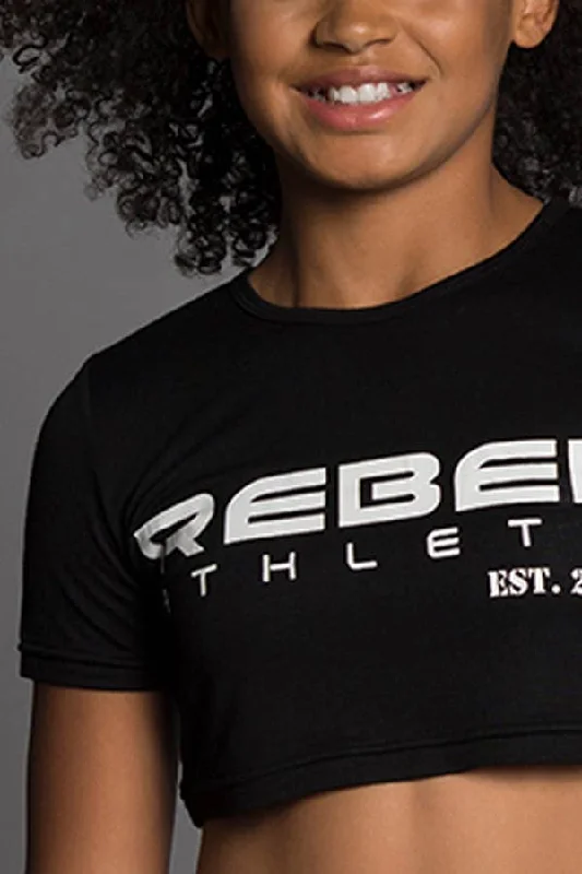 Rebel Athletic Est. 2013 Premium Cropped Tee in Black