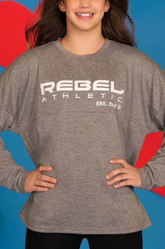 Rebel Established Long Sleeve Tee in Dark Gray