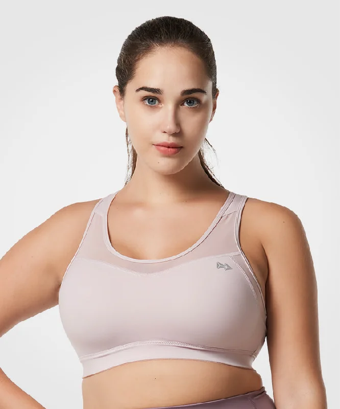 Shift Racerback Mesh Padded Running Bra | Women's High Support Sports Bra (Plus Size)